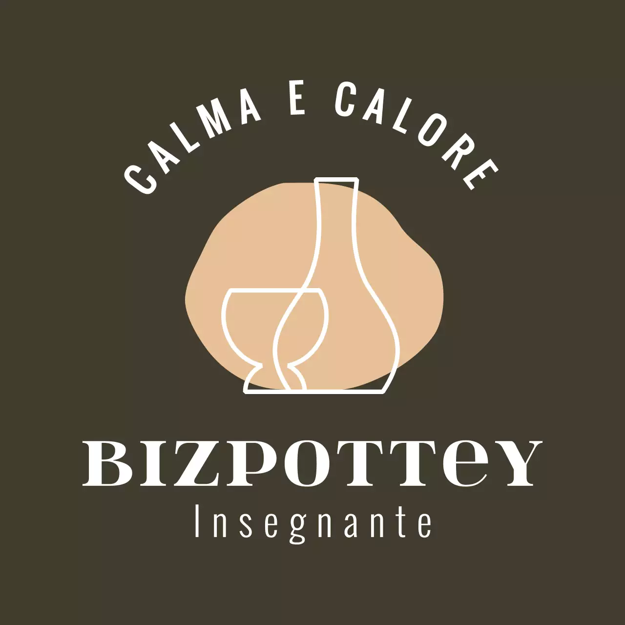 Laboratorio di ceramica logo grembiule design con linea illustrazione ceramica