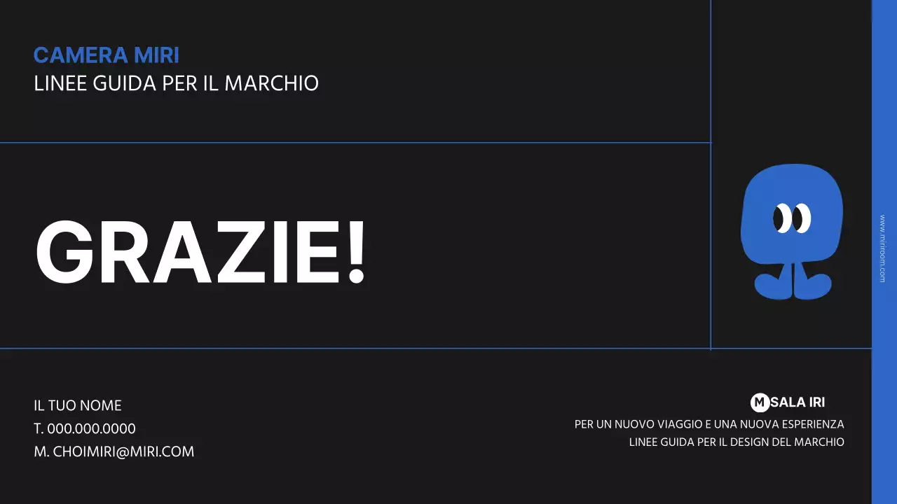 Semplice presentazione del marchio in blu e nero