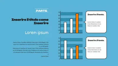 Grafico a barre verticali in azzurro e arancione