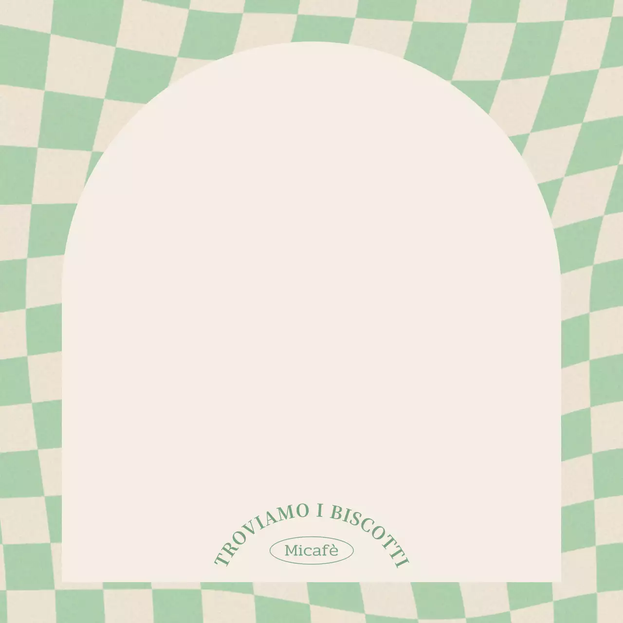 Merce da caffè con griglia ondulata verde e gialla e spazio per le note ad arco