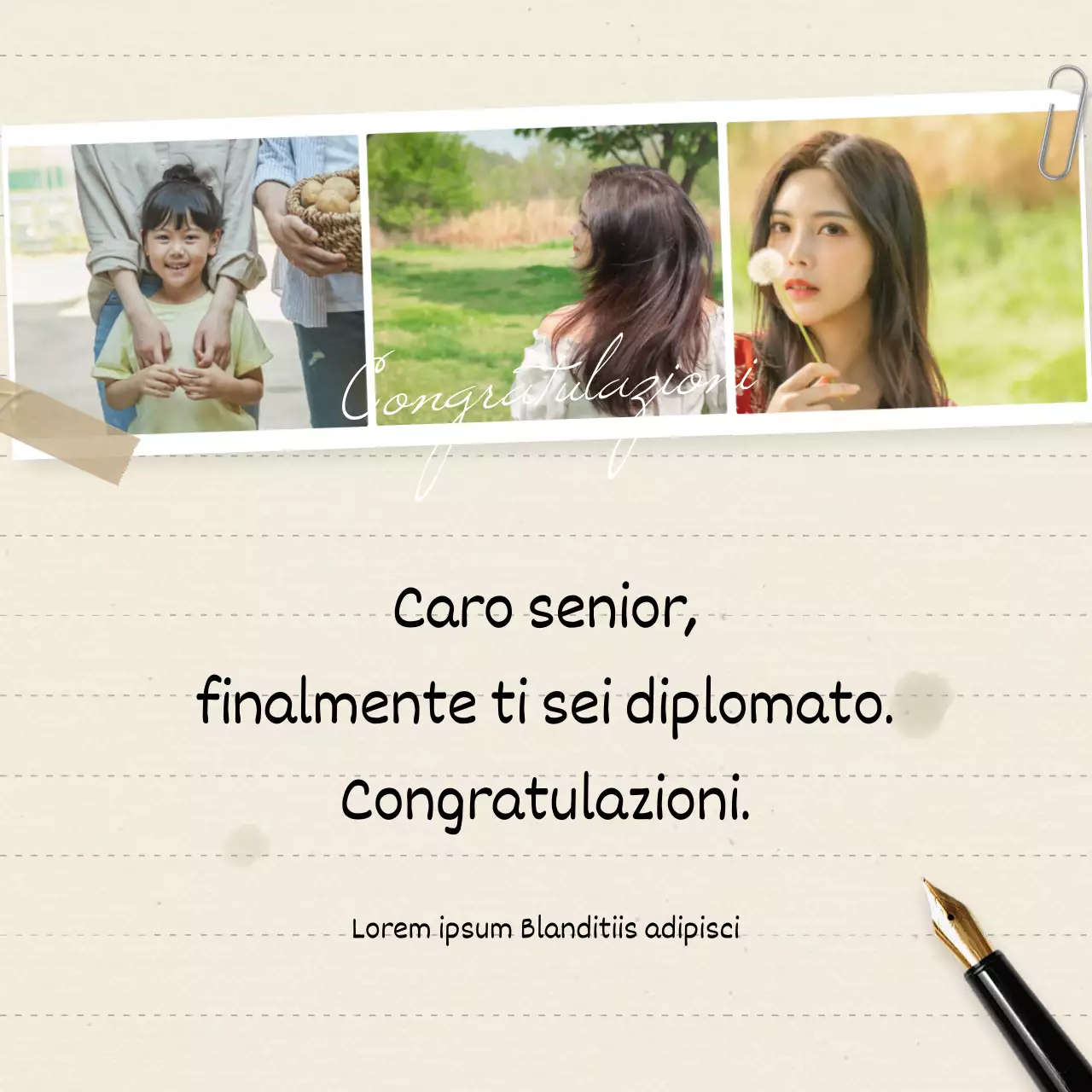 Festeggiate la laurea con un'idea sentimentale scritta a mano in una cornice a tre colori