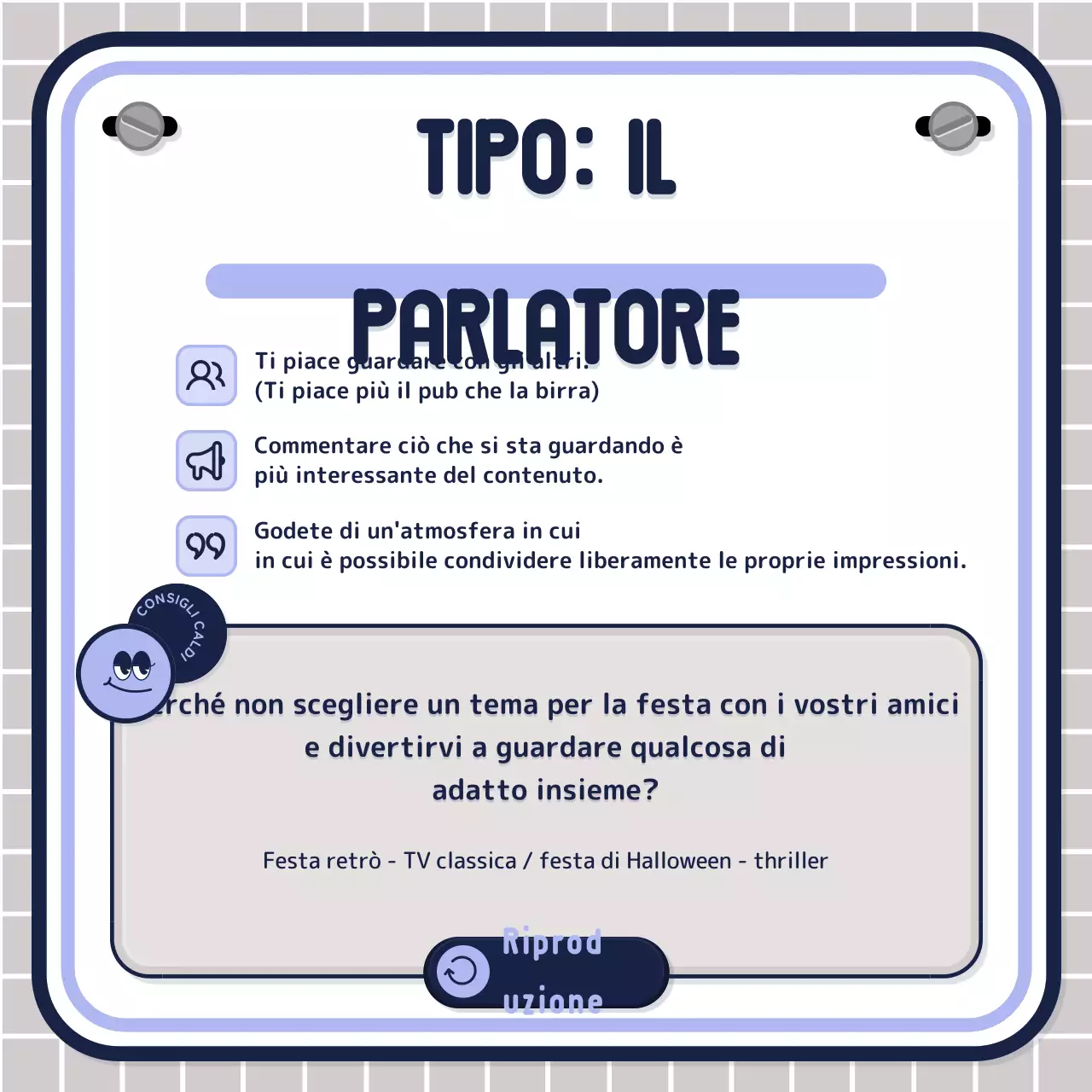 Semplice test a quiz guidato da testo in rosa malva navy