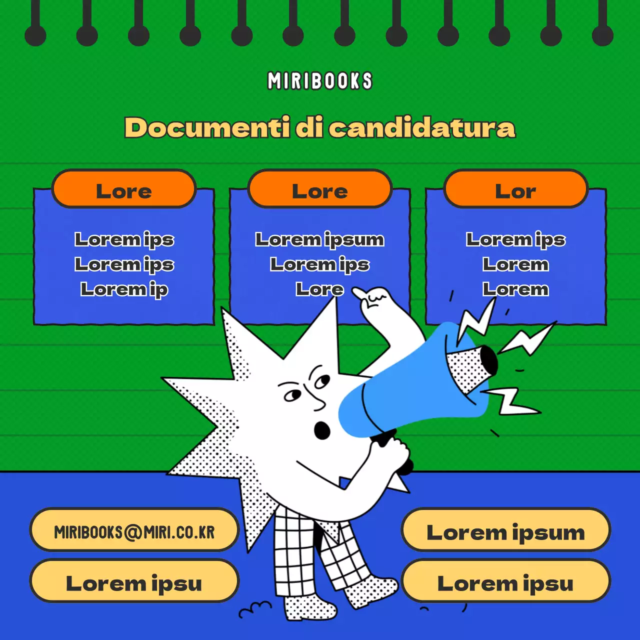 L'editore di concept retrò blu e verde cerca sostenitori