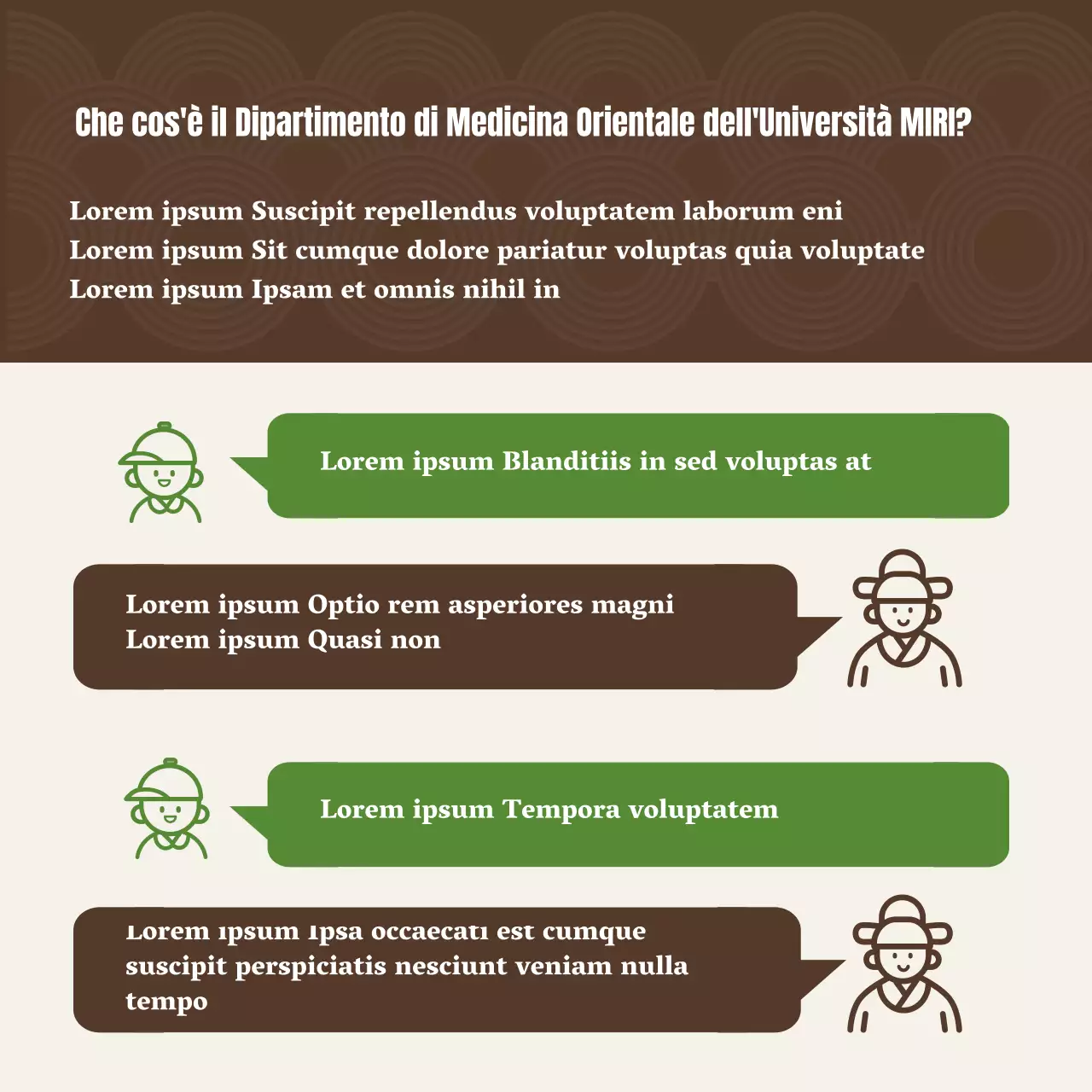 Introduzione alla medicina cinese Concetto di illustrazione in toni marroni