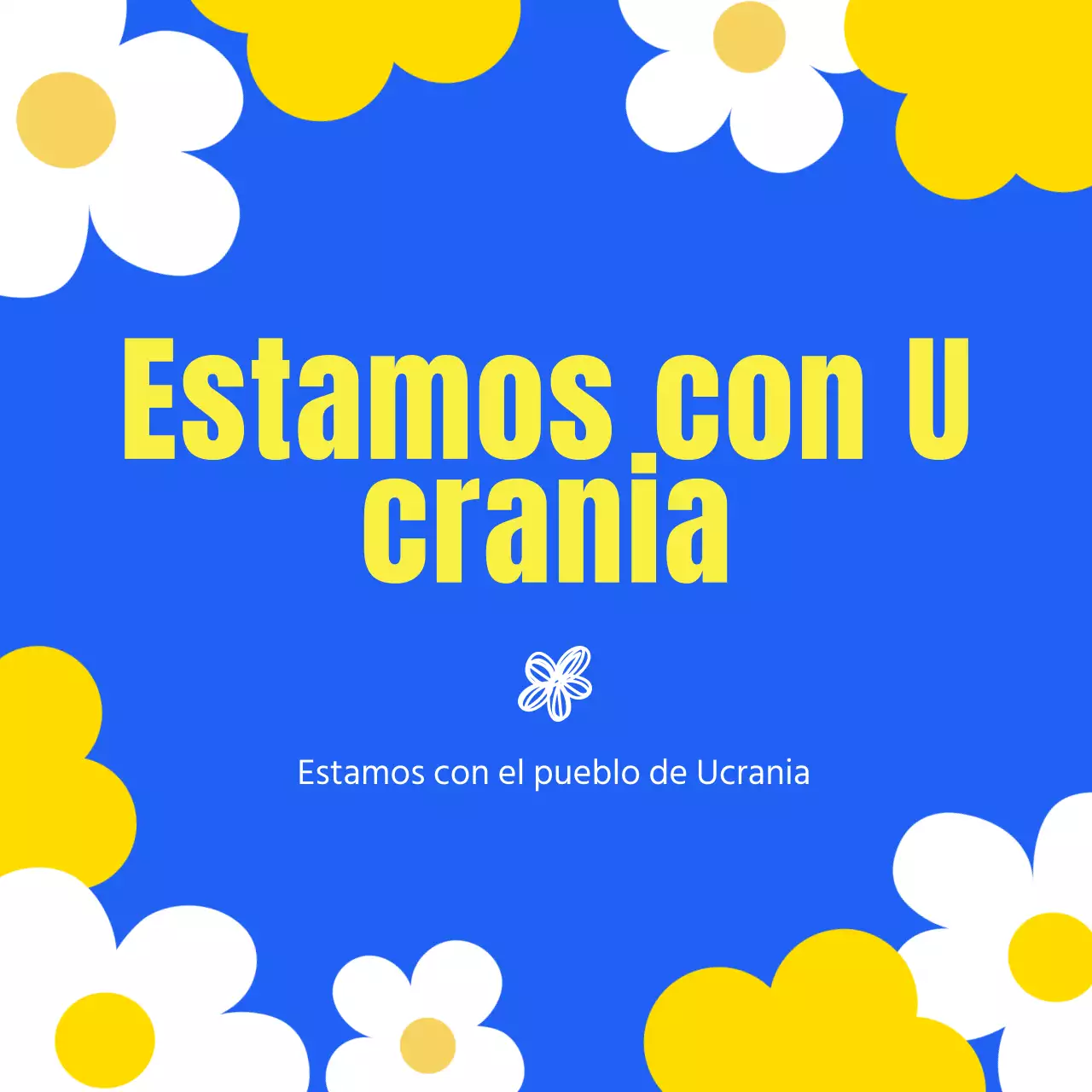 Mensaje de paz de la guerra de Ukuraina en azul y amarillo