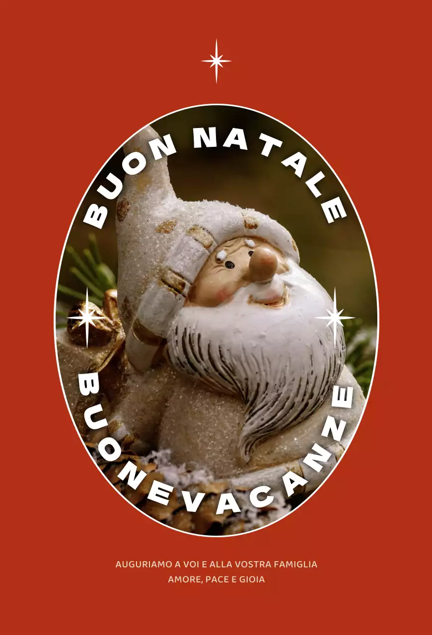 Cartolina natalizia rossa con foto