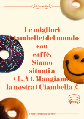 Poster per una pasticceria di ciambelle in beige e rosso