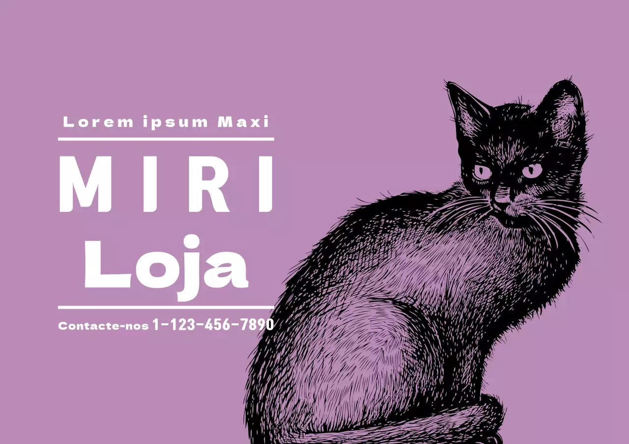 Rótulo de loja de animais ilustrado roxo