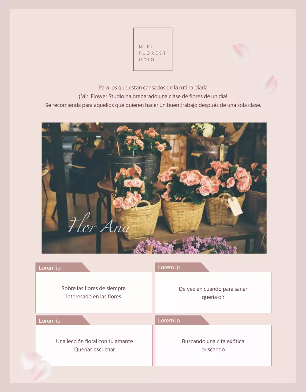 Una guía para una lujosa clase floral de un día en rosa.