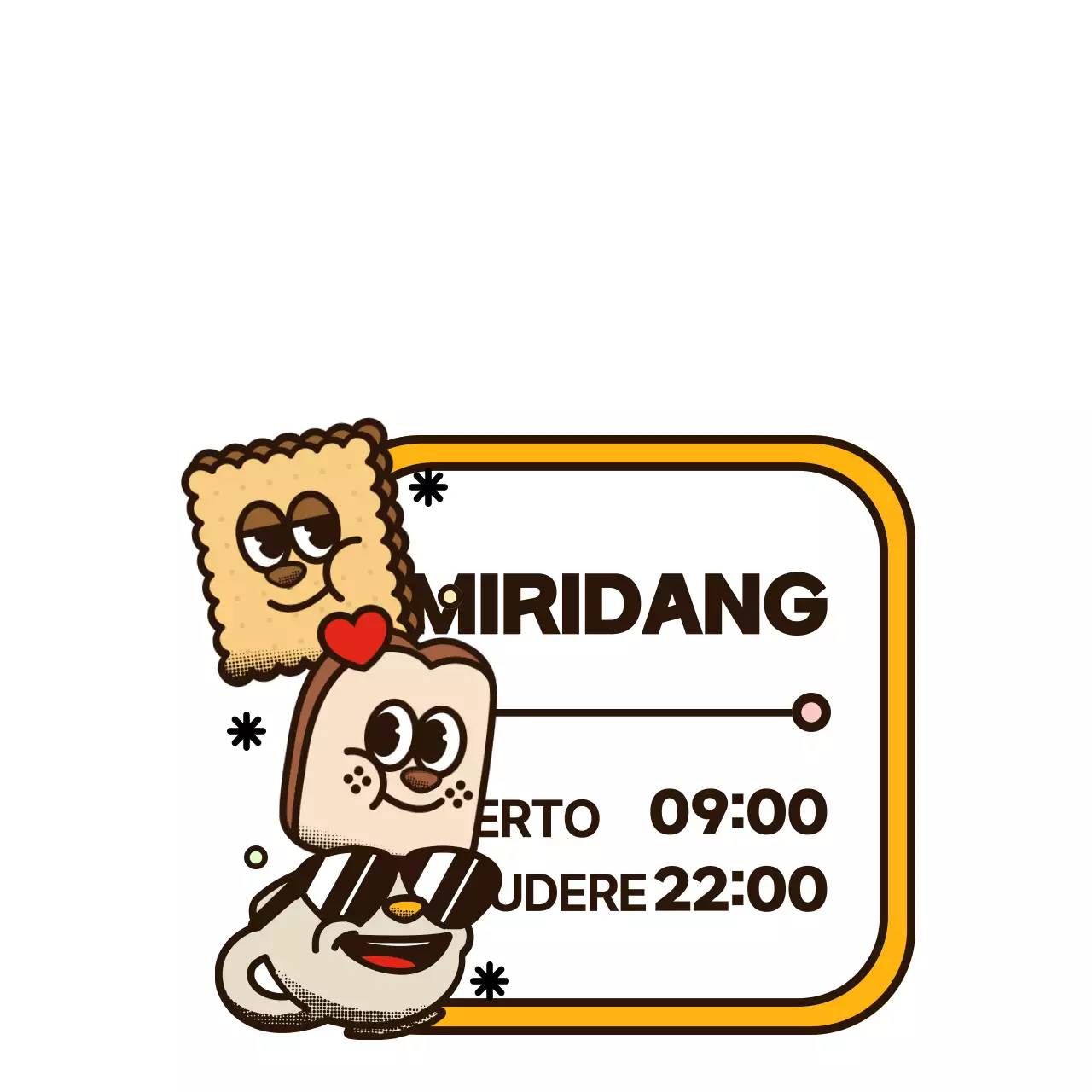 Marrone, simpatica illustrazione a fumetti per annunciare eventi in negozio