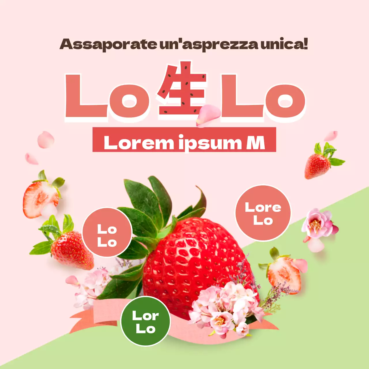 Disponibile un numero limitato di rinfrescanti fragole rosa e verdi