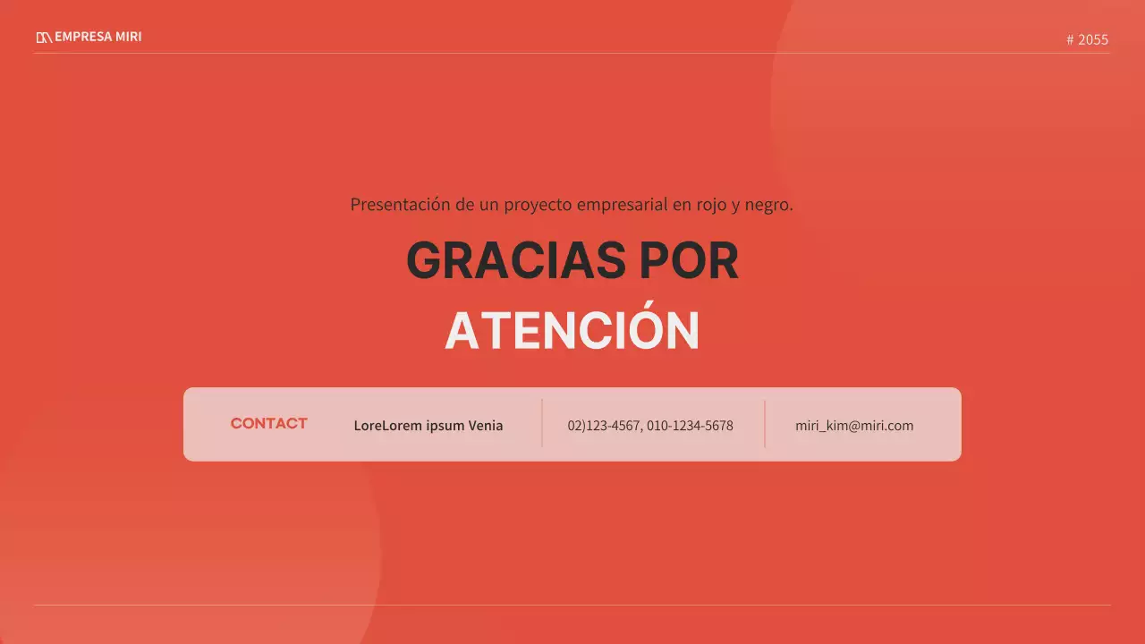 Un proyecto empresarial moderno en rojo y negro