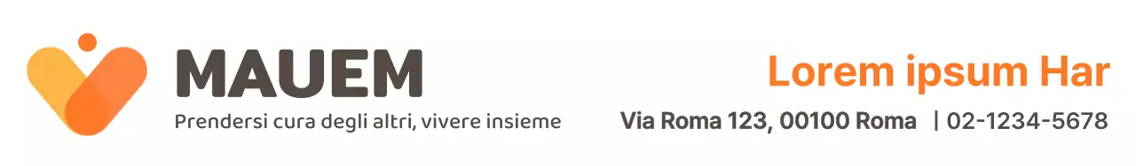 Design promozionale con il logo e il nome del Centro di assistenza amministrativa nei colori caldi dell'arancione e del giallo.