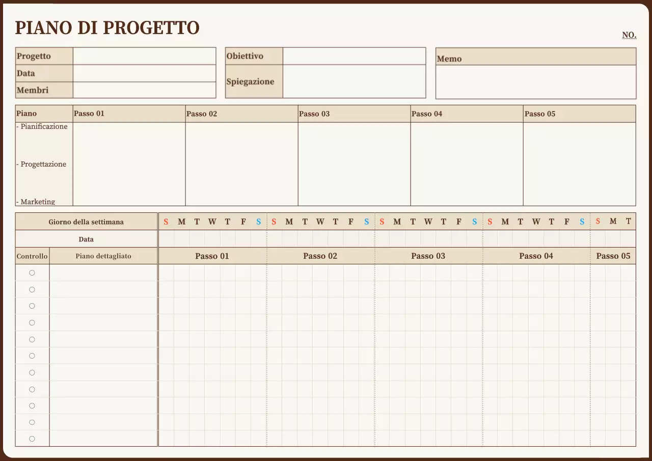 Un'ordinata agenda per progetti in giallo e marrone