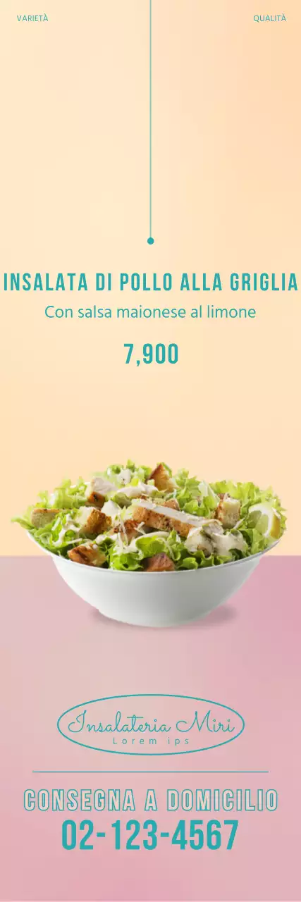 Banner rosa per insalata semplice