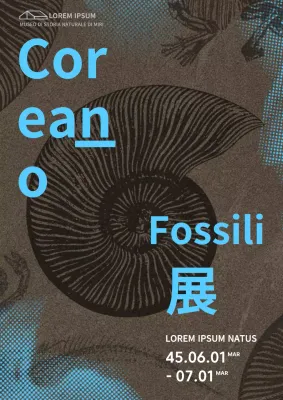 Illustrazione fossile di dinosauro marrone ruvida e strutturata Mostra di fossili