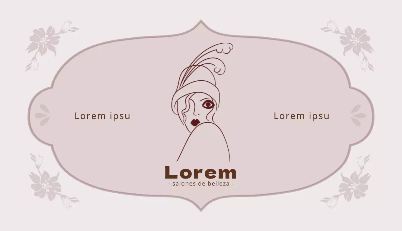 Rosa púrpura ilustración salón de belleza tarjeta de visita