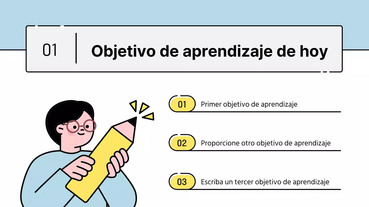 Lindo estilo de personaje educativo en azul claro