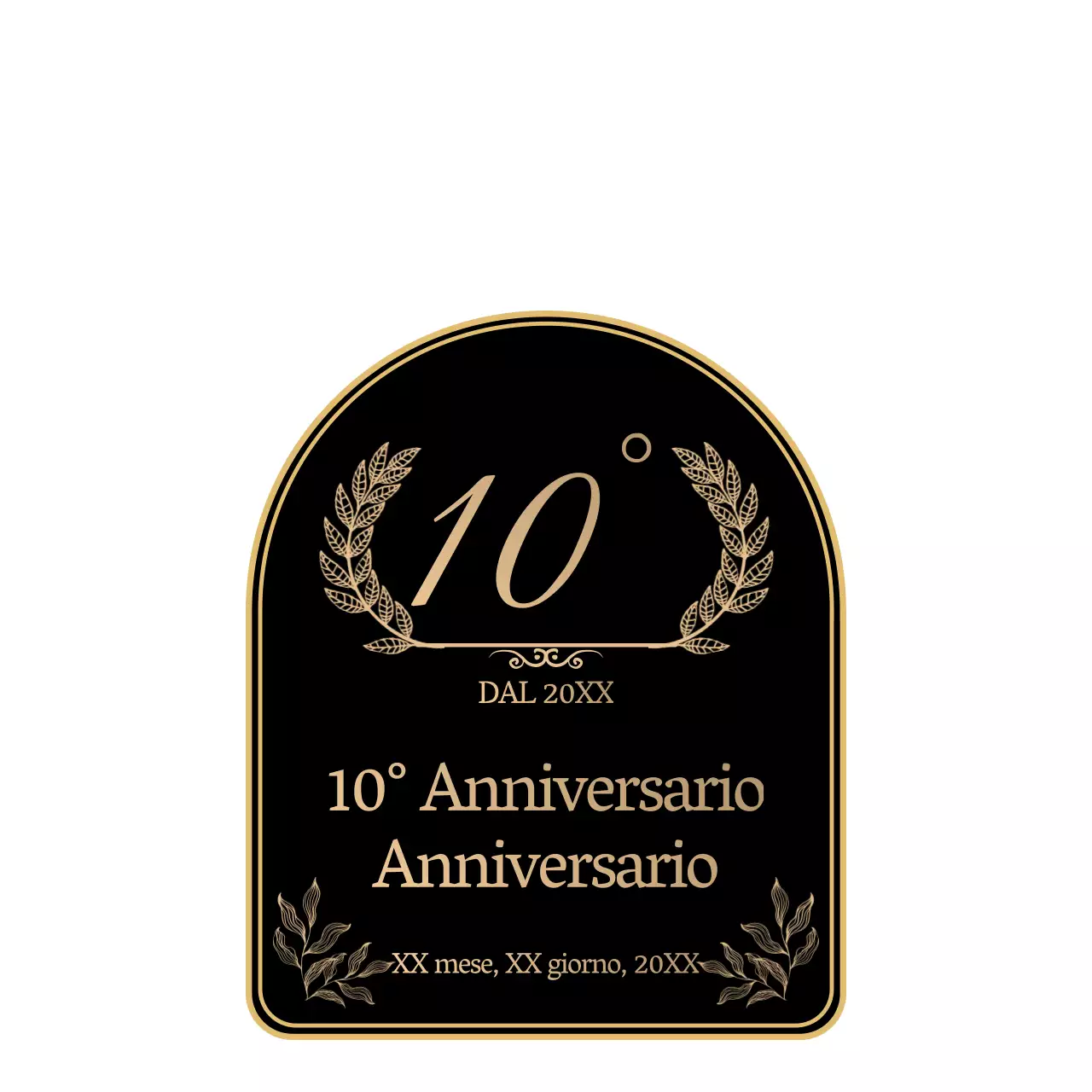 Un anniversario semplice ed emozionante in nero e oro