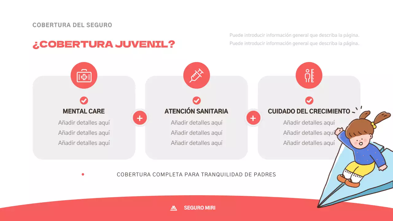 Simpática propuesta de seguro infantil en rosa
