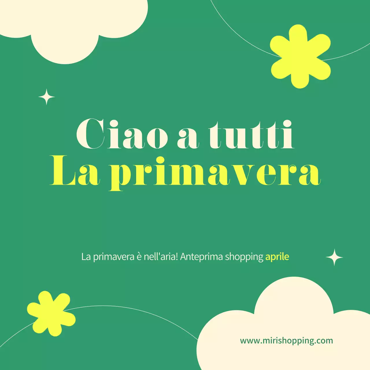 Un centro commerciale verde e fresco in primavera