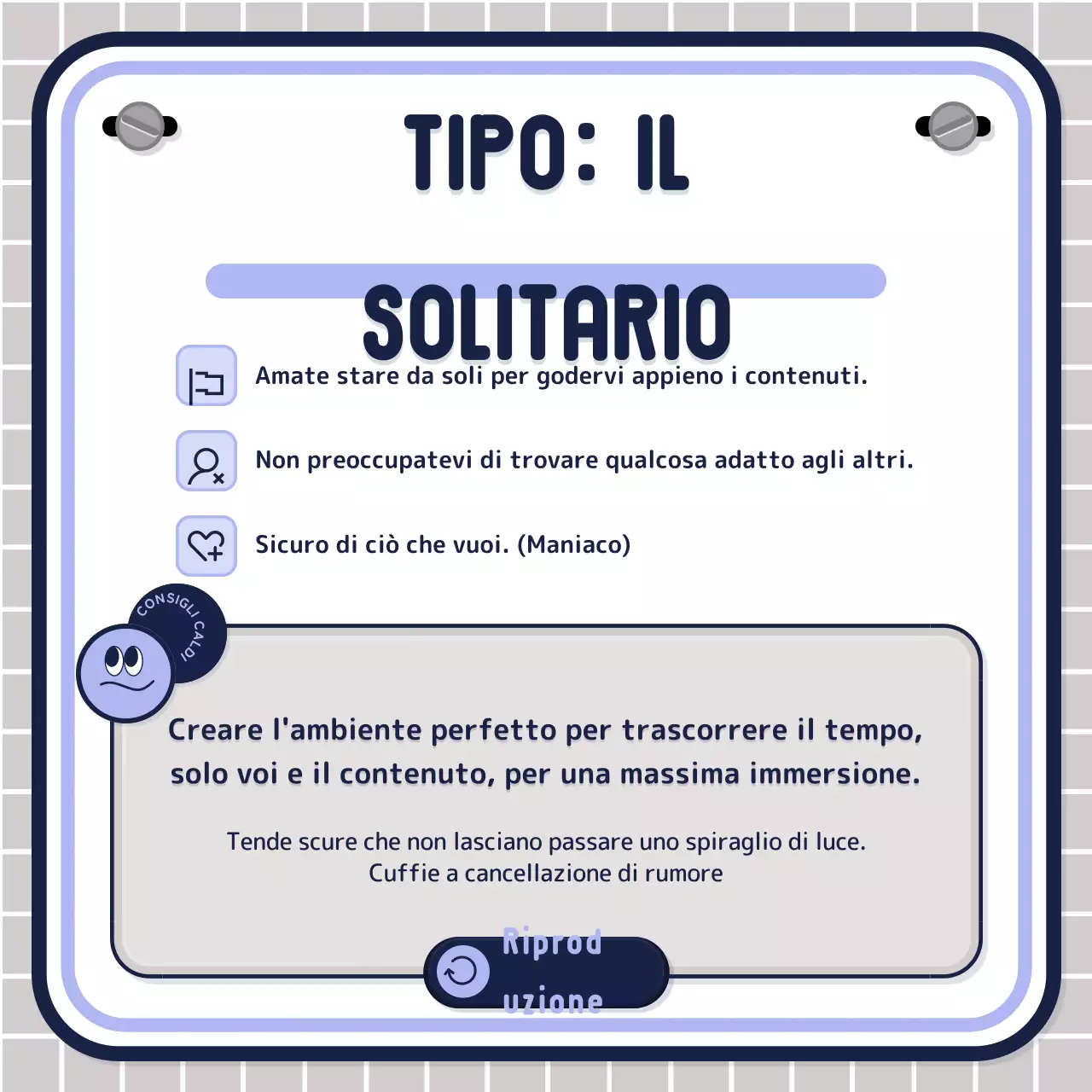 Semplice test a quiz guidato da testo in rosa malva navy