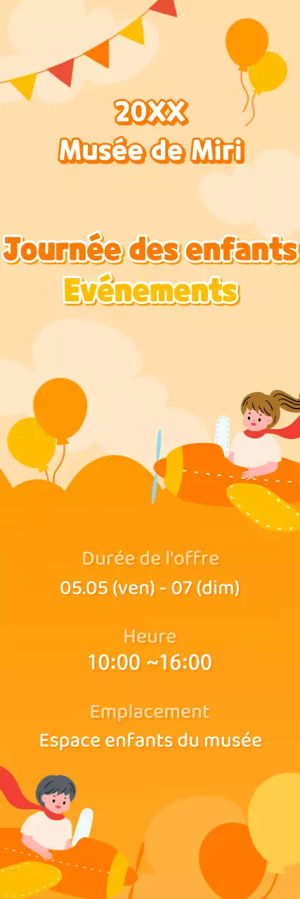 Bannière orange vif pour la Journée de l'enfance