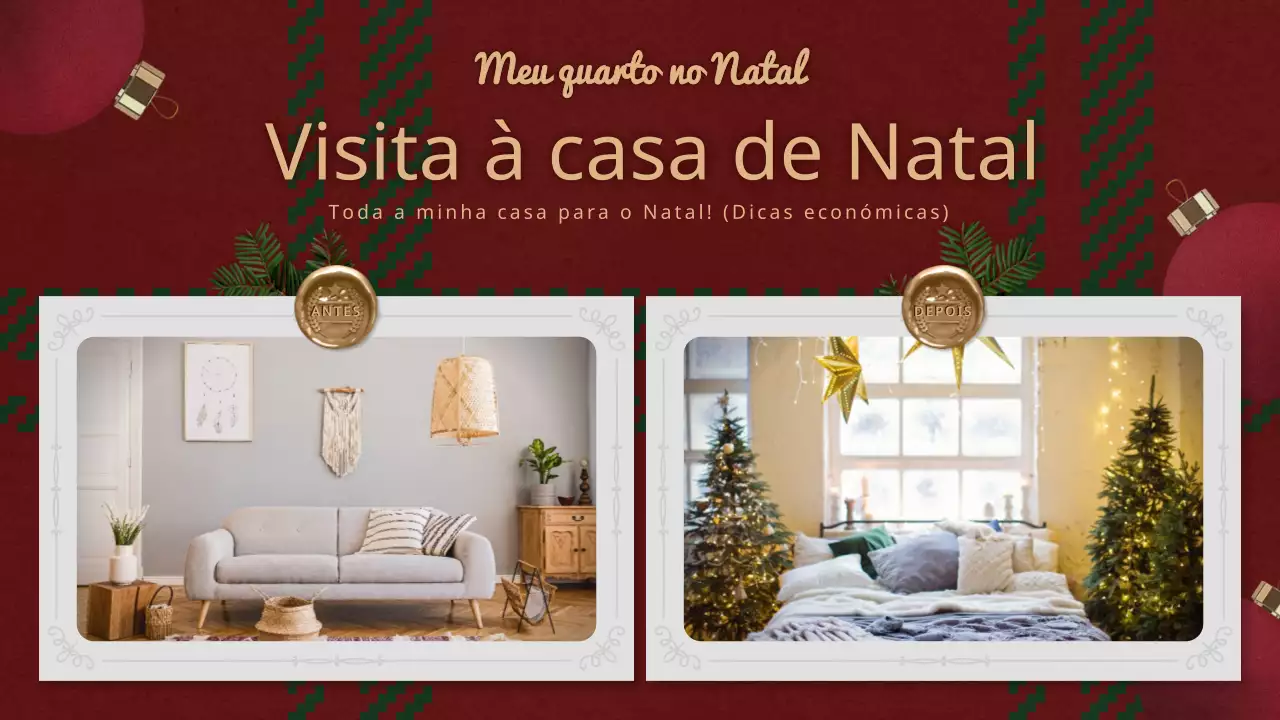 Decorações de Natal em xadrez vermelho