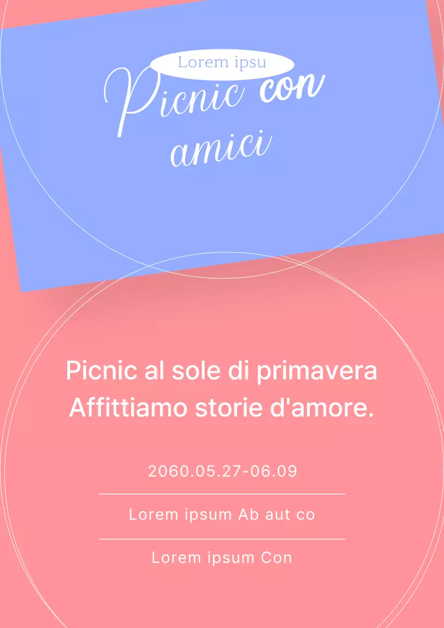 Noleggio di picnic primaverili puliti in forme e linee pastello
