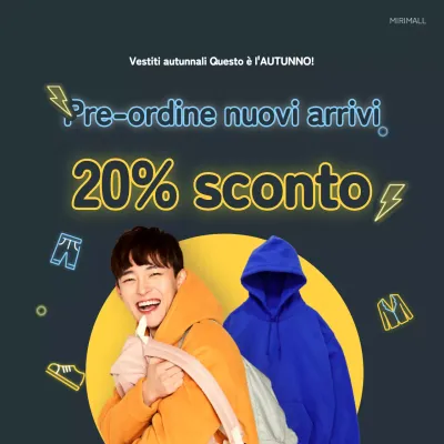 Promozione di abbigliamento concettuale giallo neon e blu