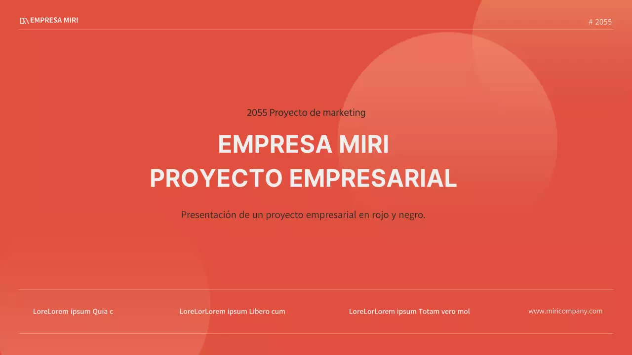 Un proyecto empresarial moderno en rojo y negro