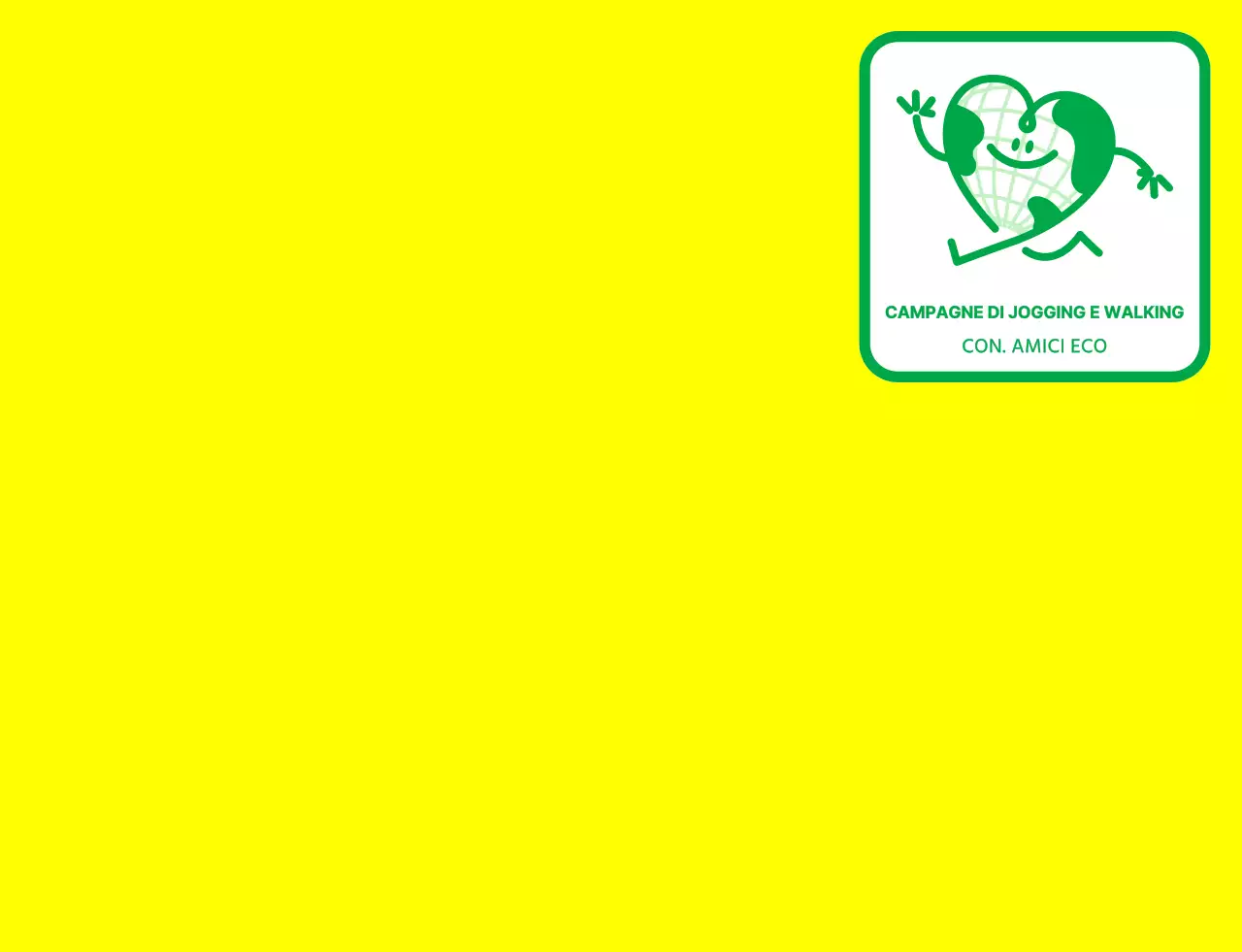 Concetto di logo emblematico con un simpatico personaggio della terra in giallo e verde per un'organizzazione di campagna ambientale globale.