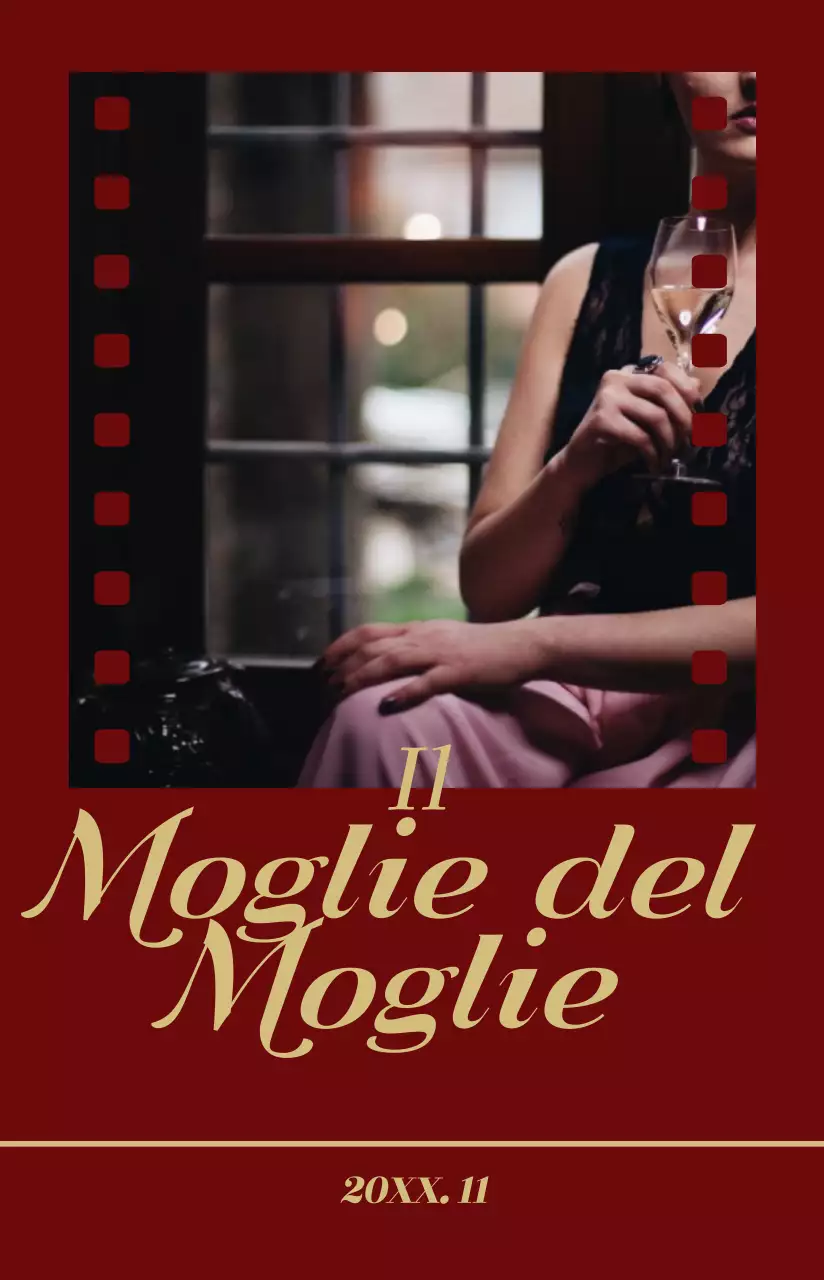 Manifesto cinematografico con cornice di un disegno cinematografico di colore scuro