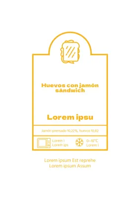 Sencillo cartel amarillo para promocionar un menú de bocadillos