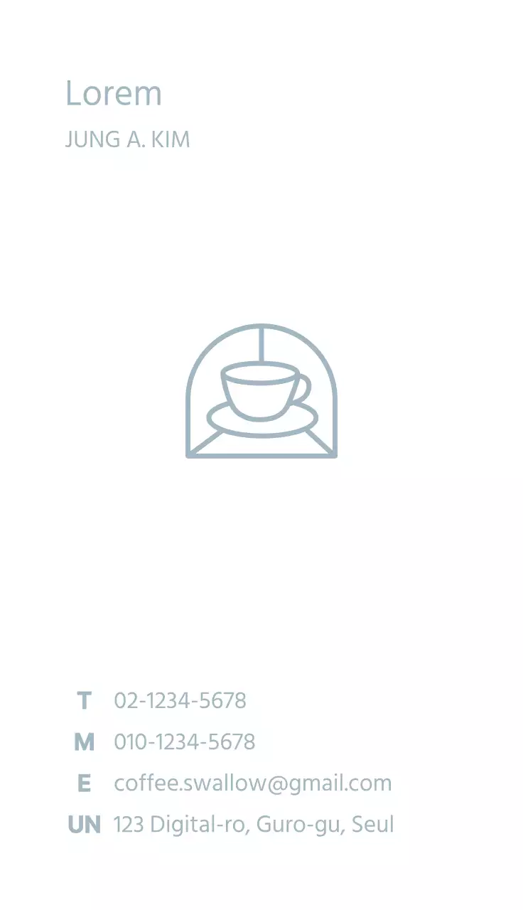 Semplice logo del caffè azzurro pastello biglietto da visita del caffè