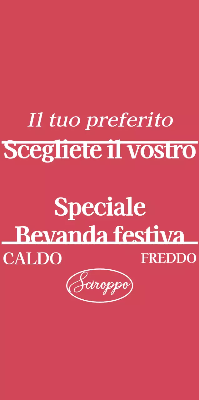 Merchandising del caffè con testo rosso e bianco