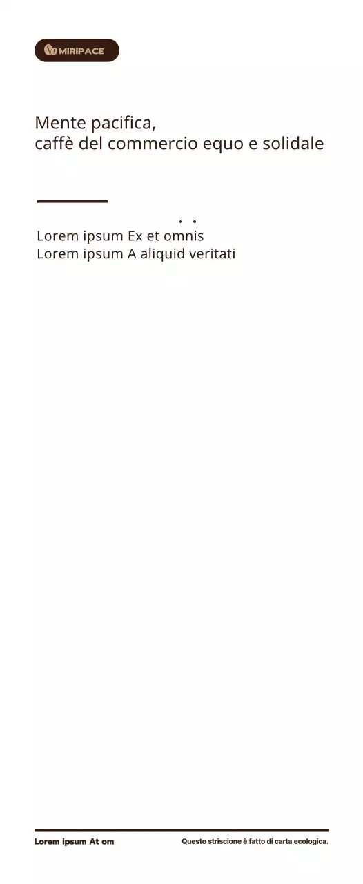 Informazioni sul caffè Fairtrade in marrone, con testo semplice, sullo scaffale