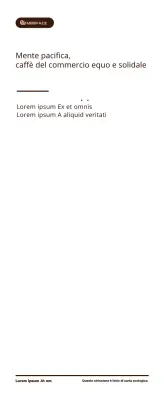 Informazioni sul caffè Fairtrade in marrone, con testo semplice, sullo scaffale