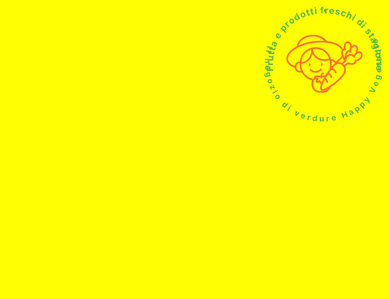 Gilet da negozio di verdure con semplice illustrazione di linee in giallo, verde e arancione