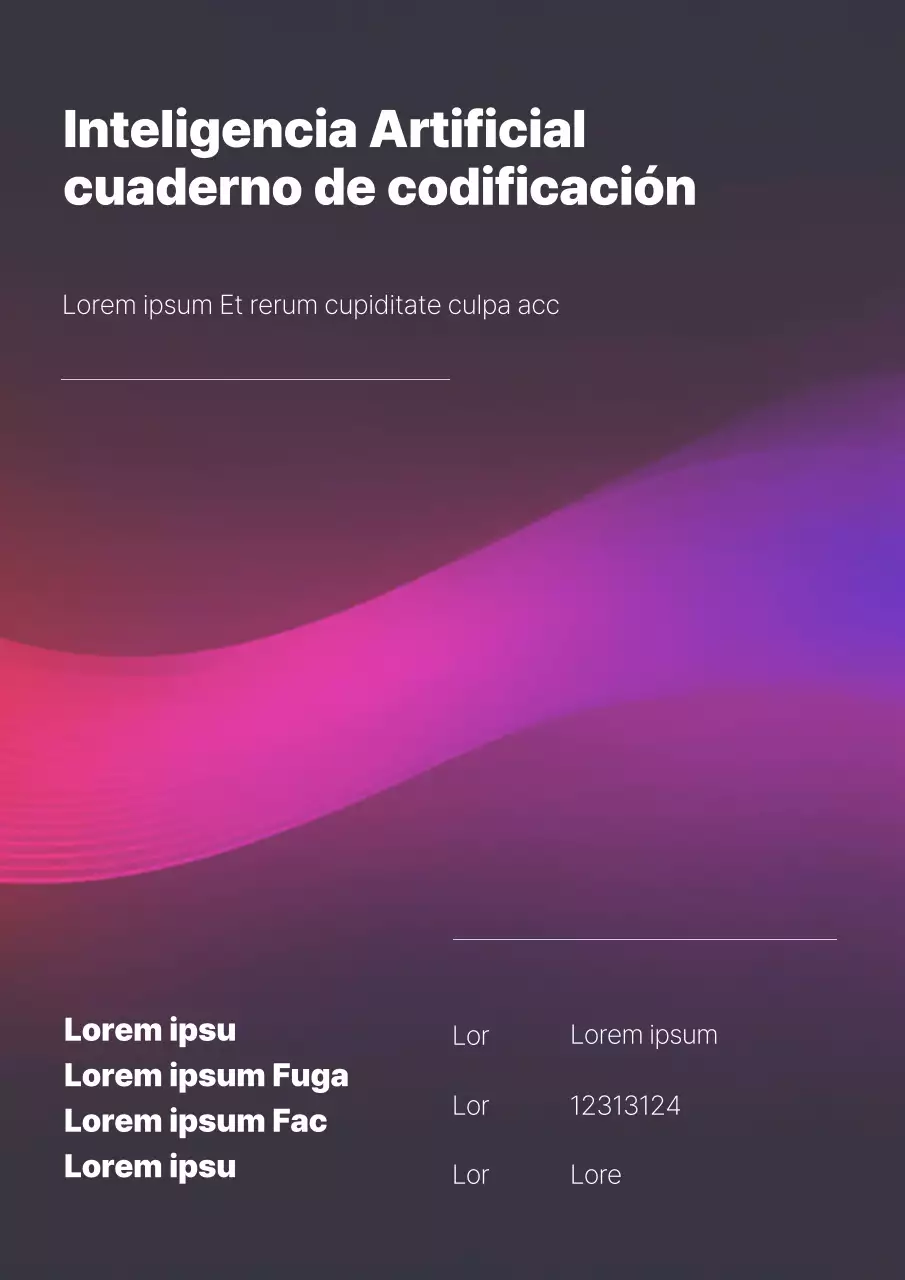 Libro de ejercicios de codificación de inteligencia artificial con Purple Waves