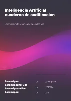 Libro de ejercicios de codificación de inteligencia artificial con Purple Waves