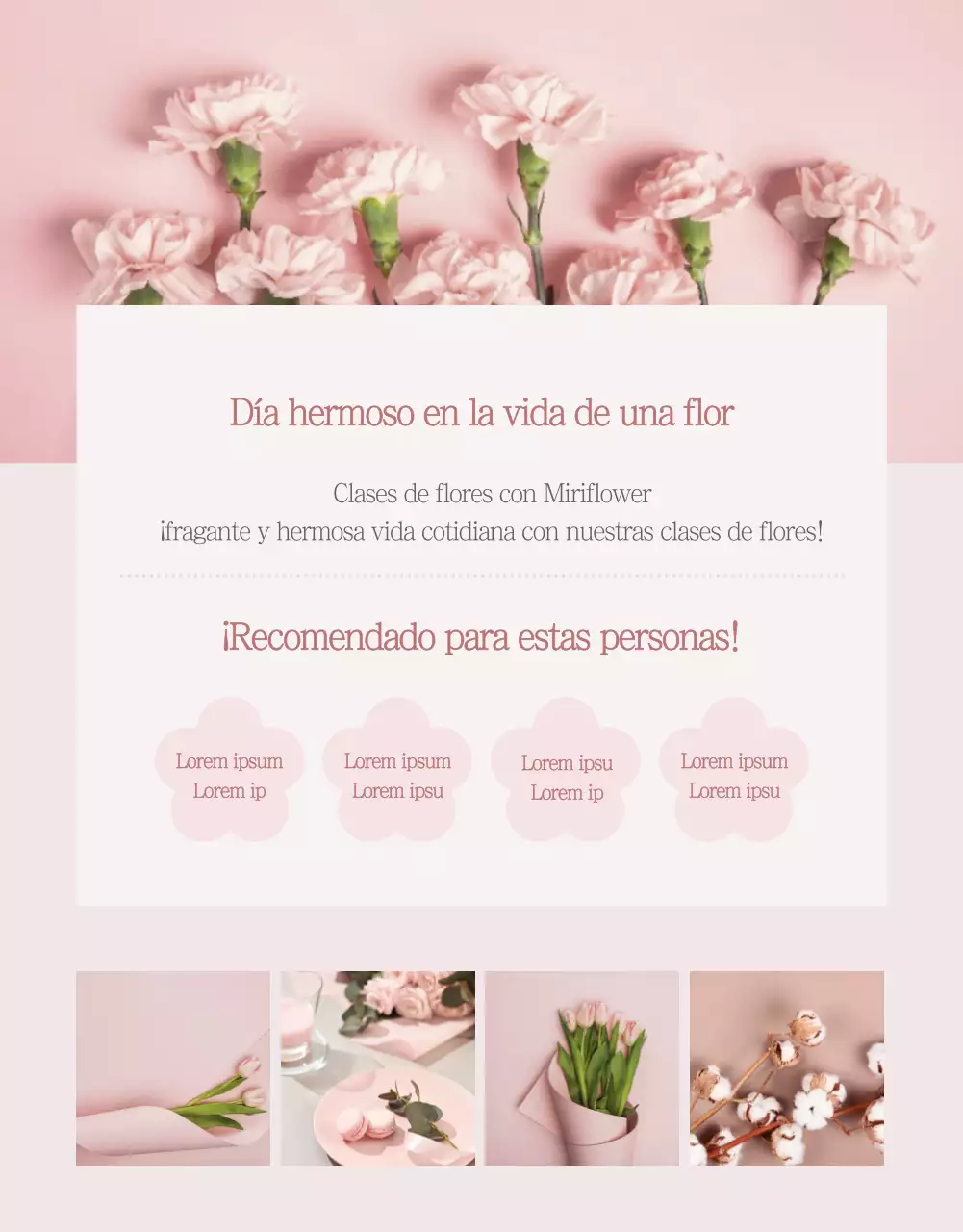 Página de detalles de la clase de flores