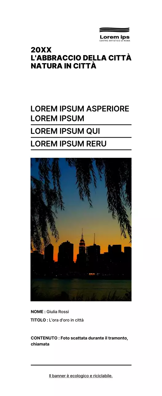 Stile di impaginazione del testo nero e semplice Guida informativa della mostra fotografica