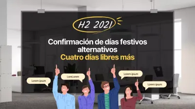 Anuncios de vacaciones alternativos con fotos e ilustraciones en negro y amarillo