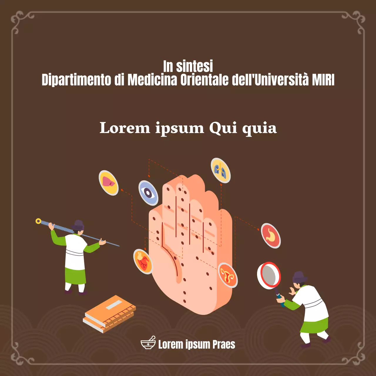 Introduzione alla medicina cinese Concetto di illustrazione in toni marroni
