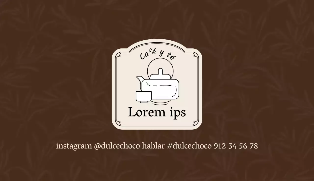 Marrón albaricoque ilustración logotipo café té tarjeta de visita