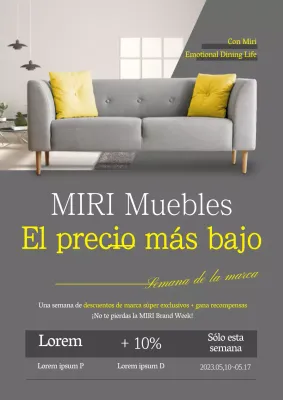 La foto gris y amarilla realza el evento del mobiliario