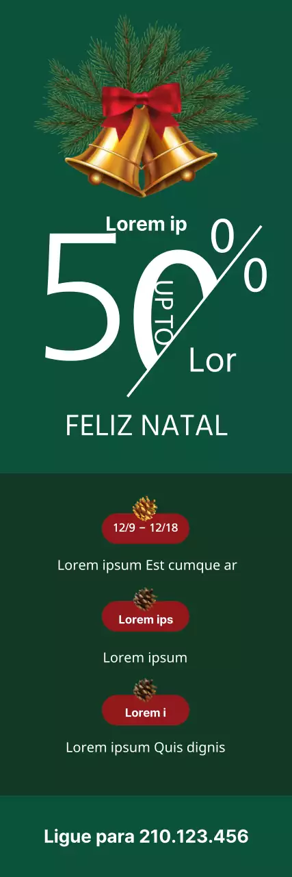 Promover uma venda de Natal com ilustrações verdes