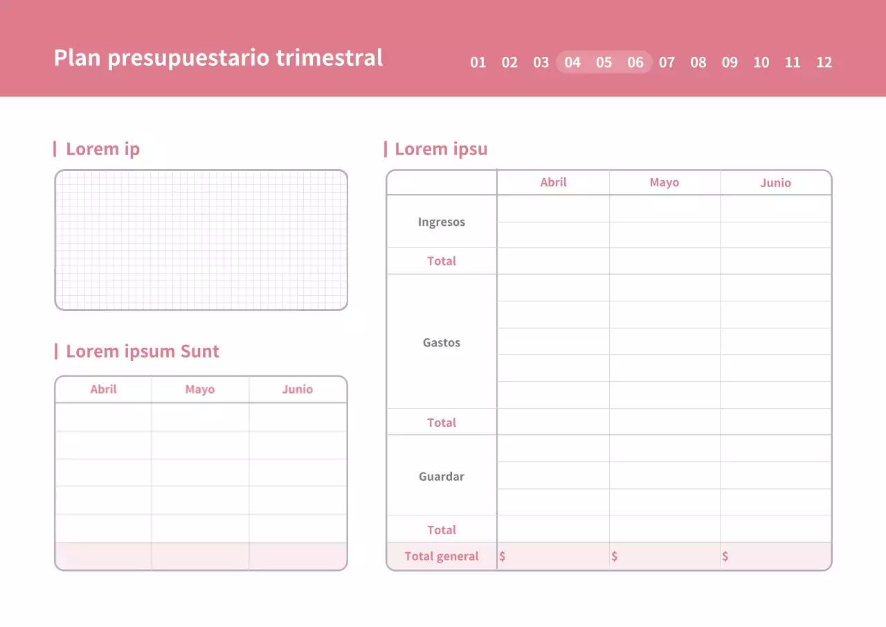 Concepto sencillo en blanco y rosa Planificación presupuestaria GoodNote