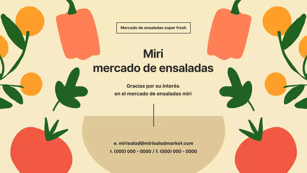 Guía de acuerdos de la marca de ensaladas Beige